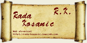 Rada Kosanić vizit kartica